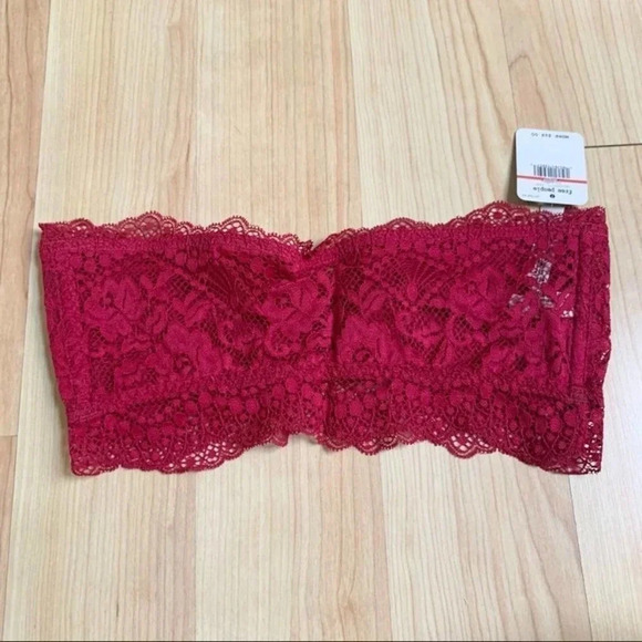 NWT Free People XS Lacey Looks Burgundy Red Bandeau - Picture 4 of 5